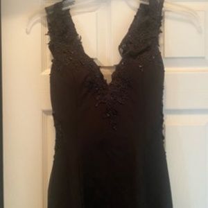 Black sequined prom dress